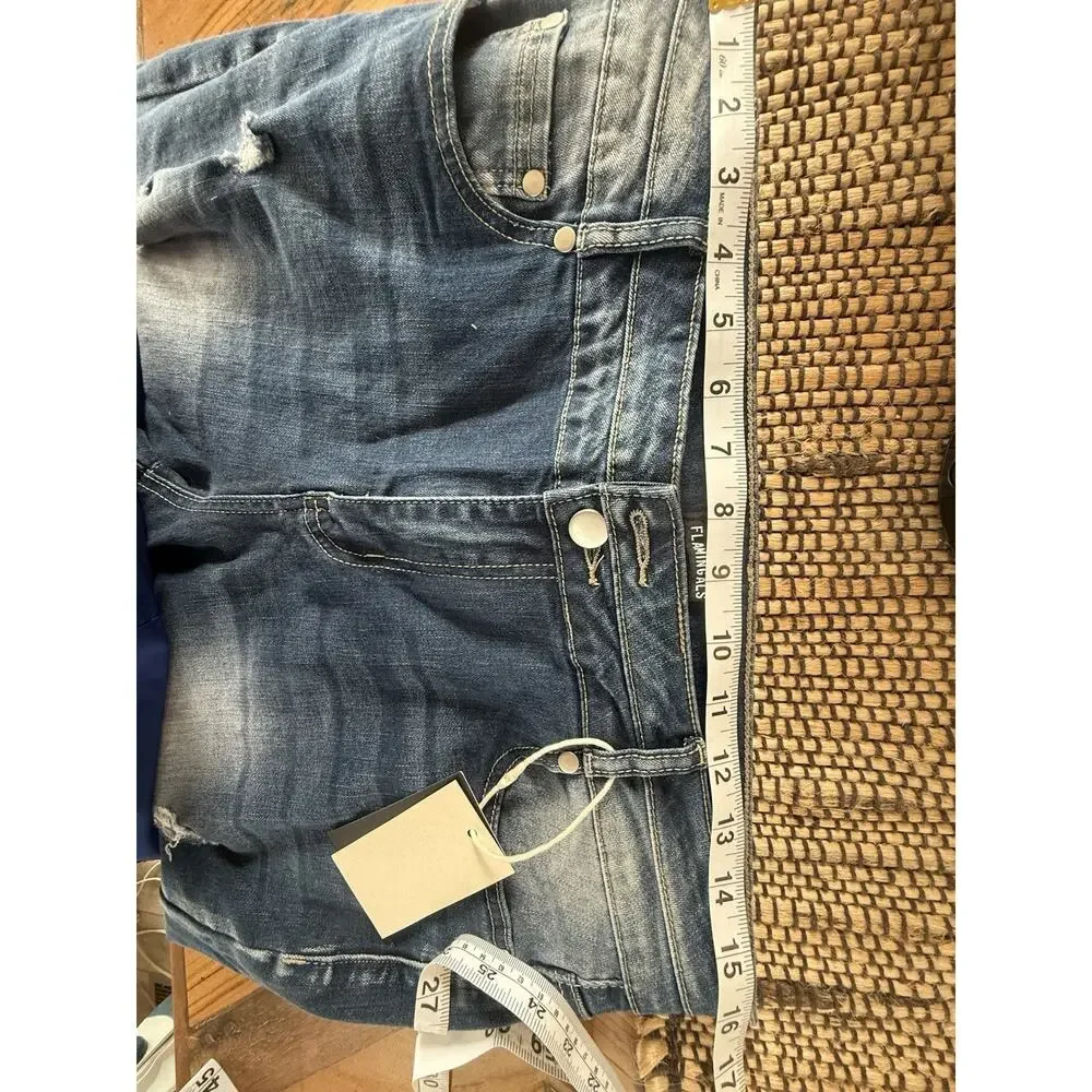 Flamingals Distressed Flare Jeans Women Ripped Bell Bottom Frayed Raw Hem NWT XL